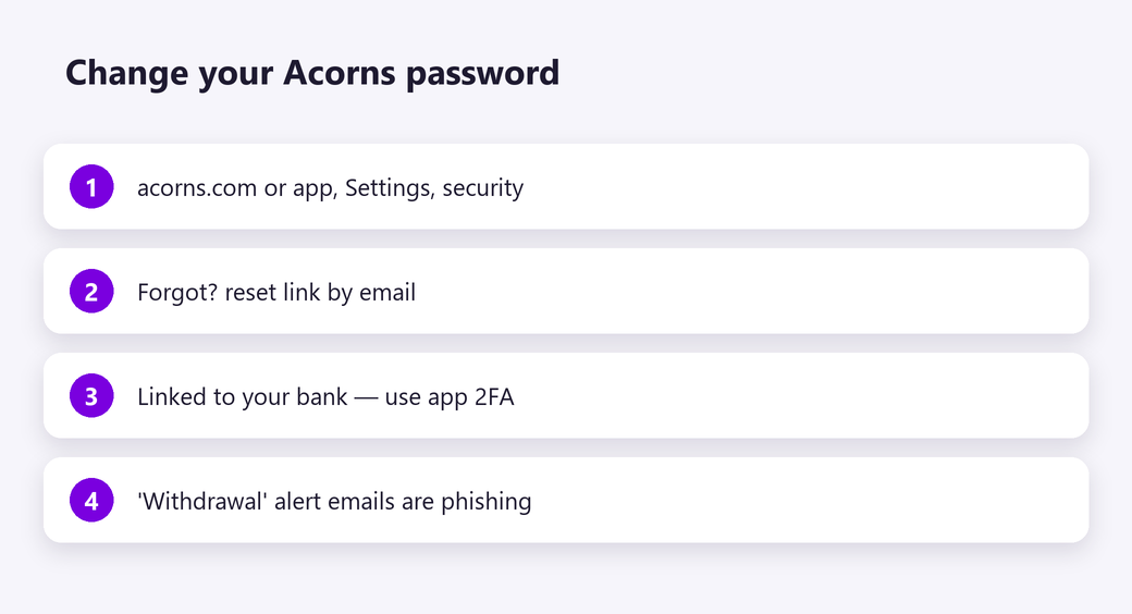 Change your Acorns password