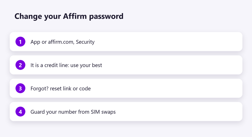 Change your Affirm password