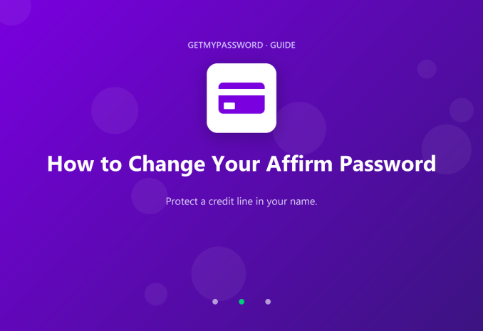 How to change an Affirm password