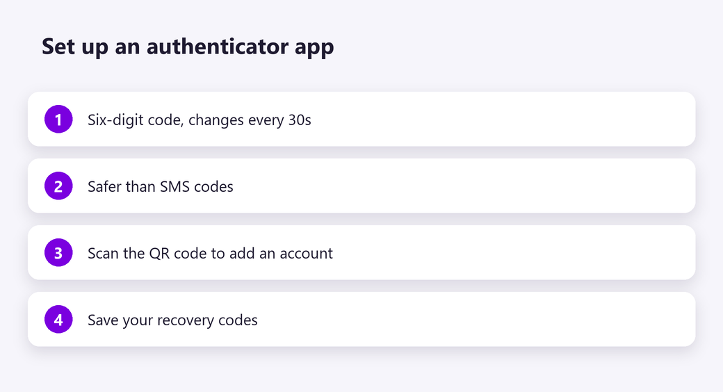 Set up an authenticator app