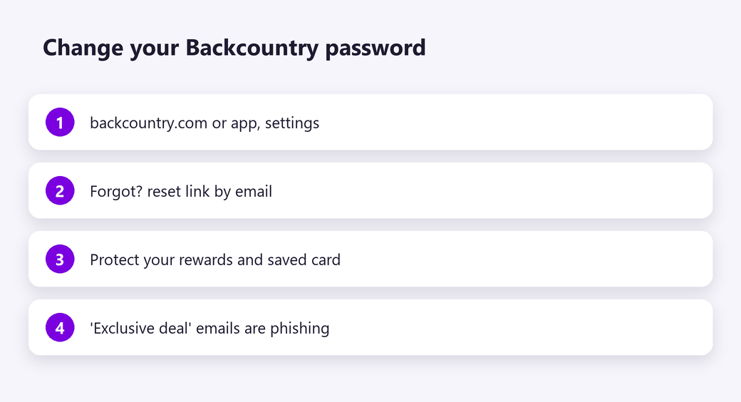 Change your Backcountry password