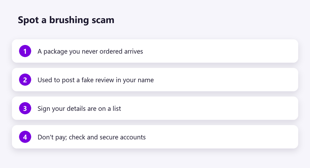 Spot a brushing scam