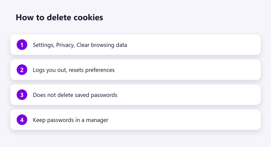 How to delete cookies