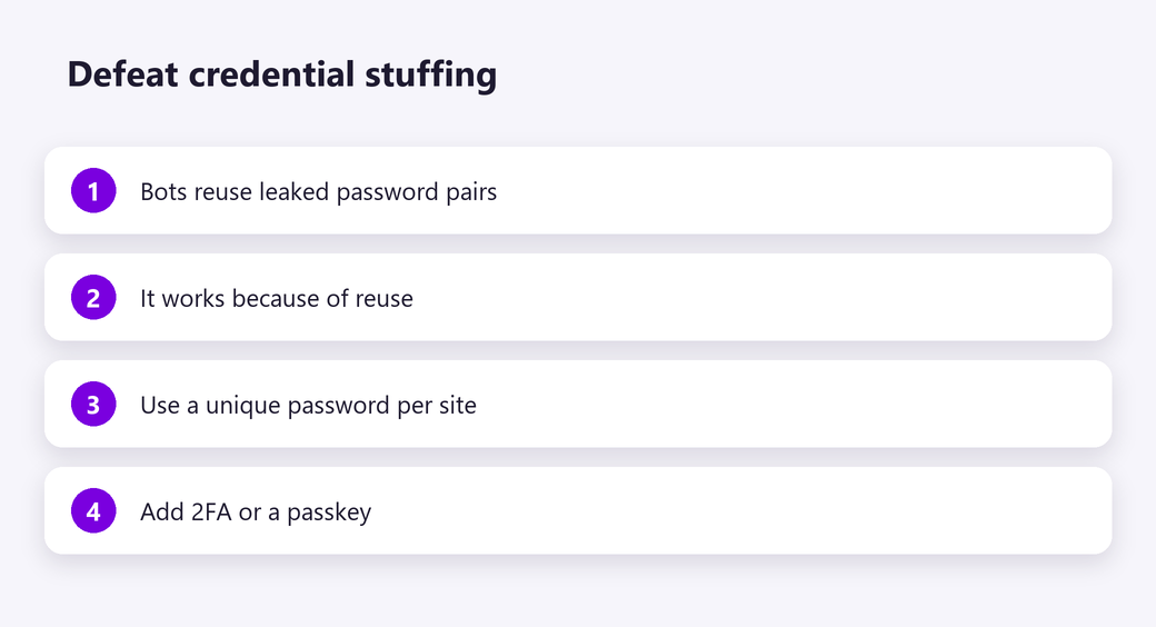 Defeat credential stuffing