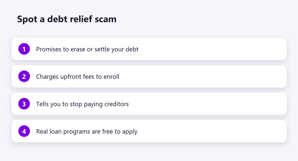 Spot a debt relief scam