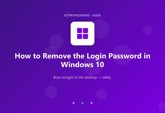 How to remove the login password in Windows 10