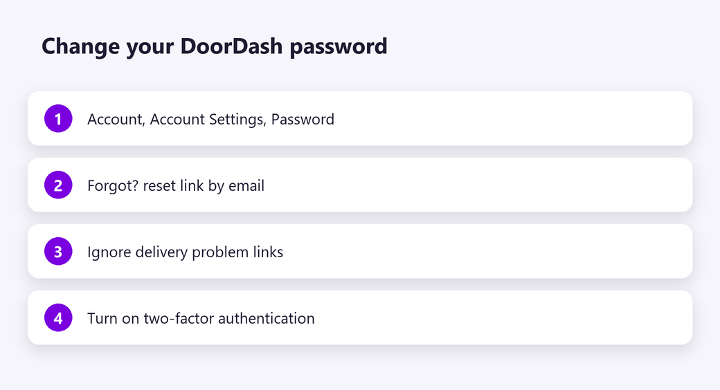 Change your DoorDash password