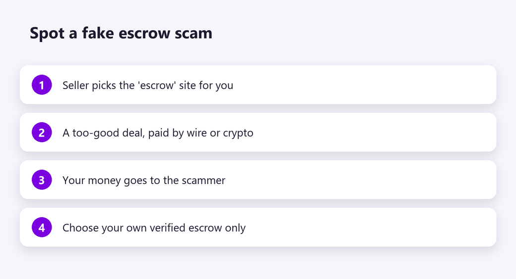 Spot a fake escrow scam