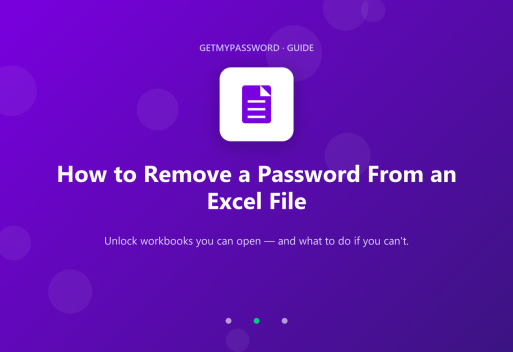 How to remove or recover an Excel file password