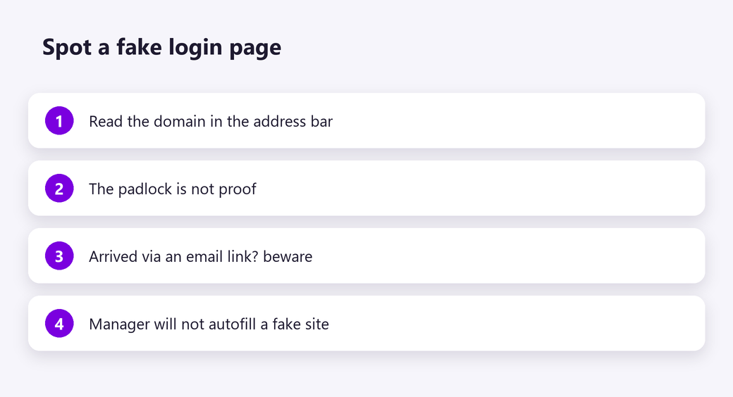 Spot a fake login page