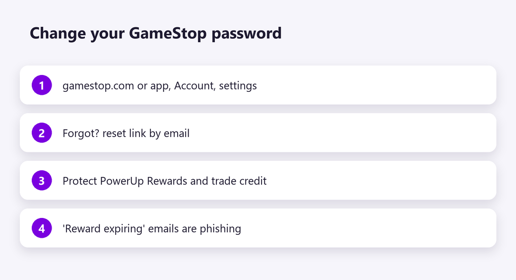 Change your GameStop password