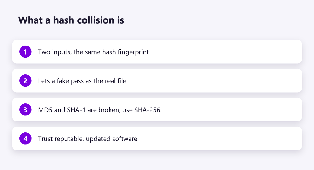 What a hash collision is