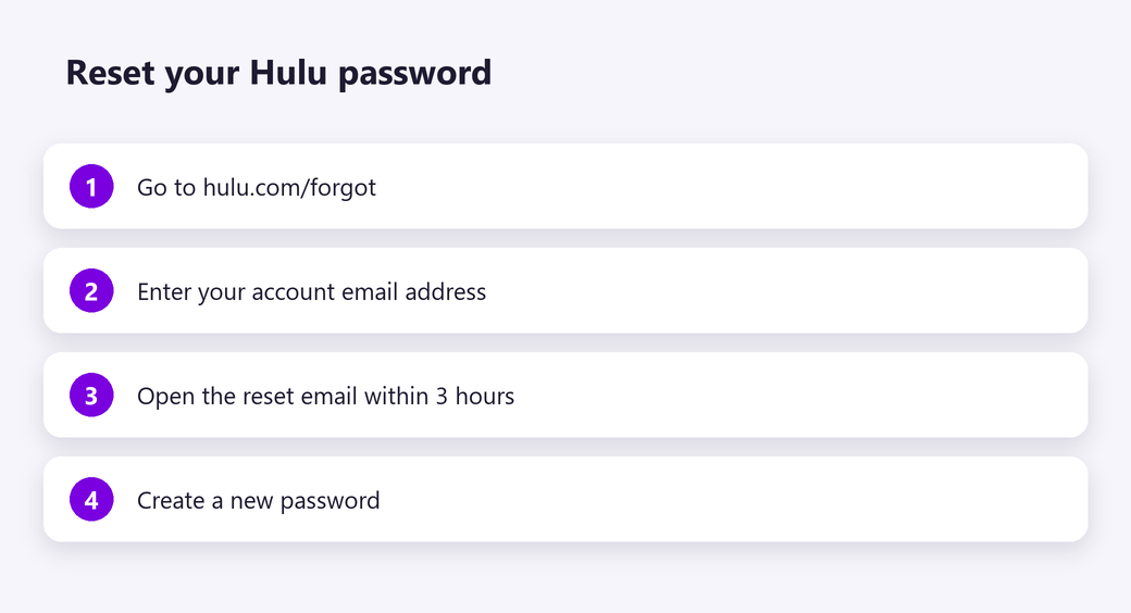 Reset your Hulu password
