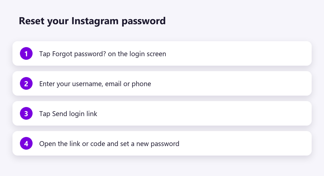 Reset your Instagram password