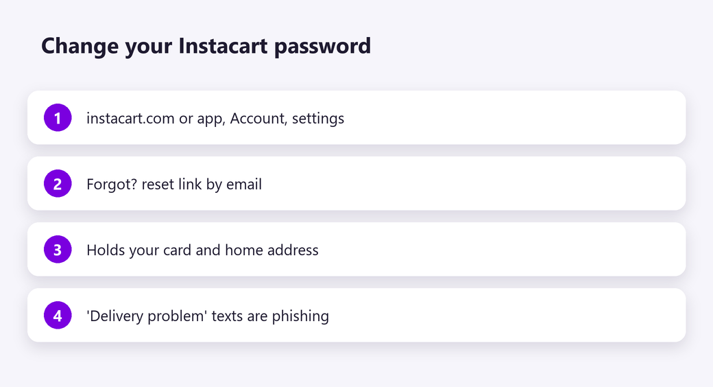 Change your Instacart password