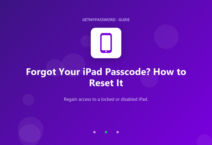 How to reset a forgotten iPad passcode