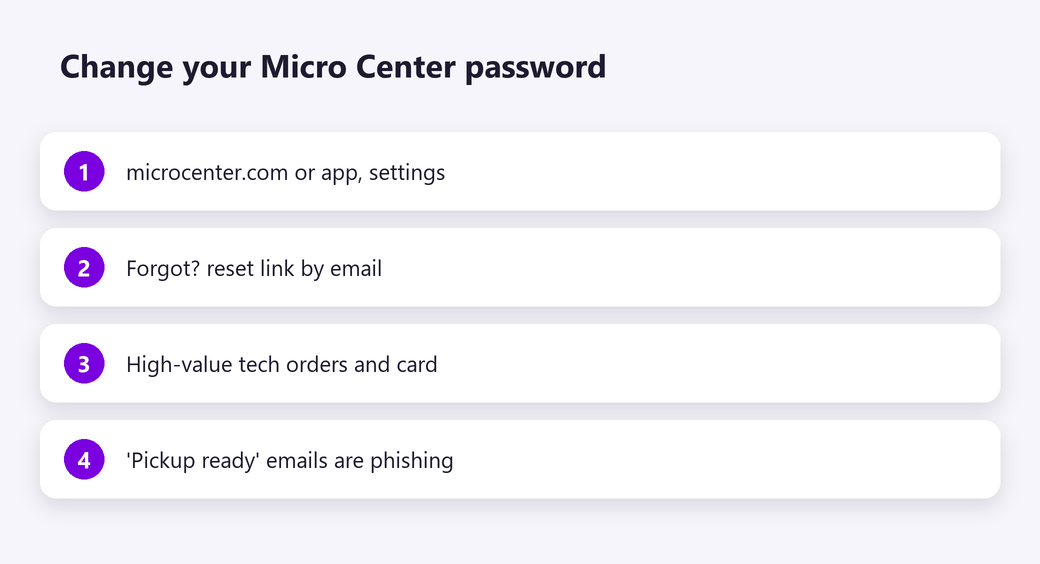 Change your Micro Center password