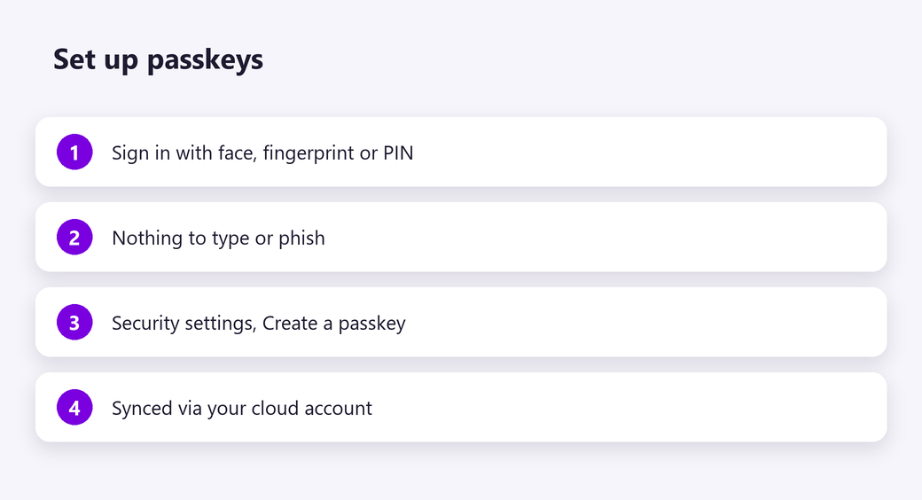 Set up passkeys