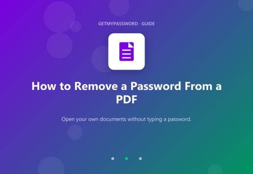 How to remove a password from a PDF