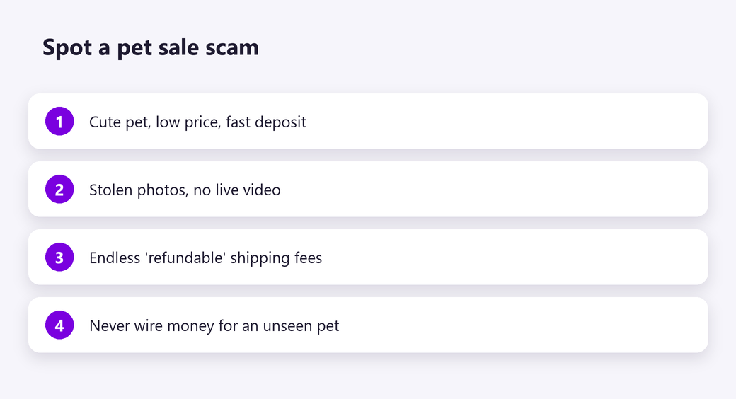 Spot a pet sale scam
