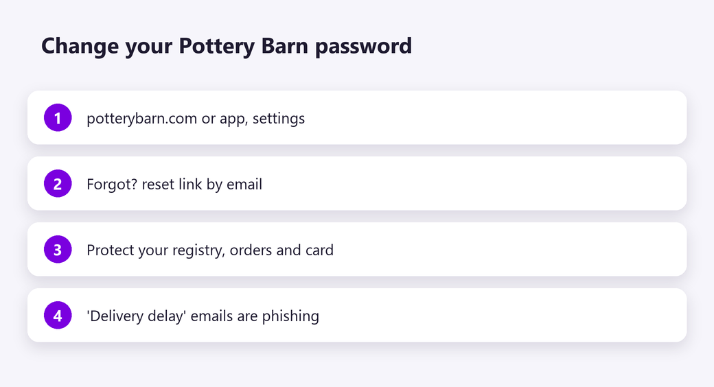 Change your Pottery Barn password