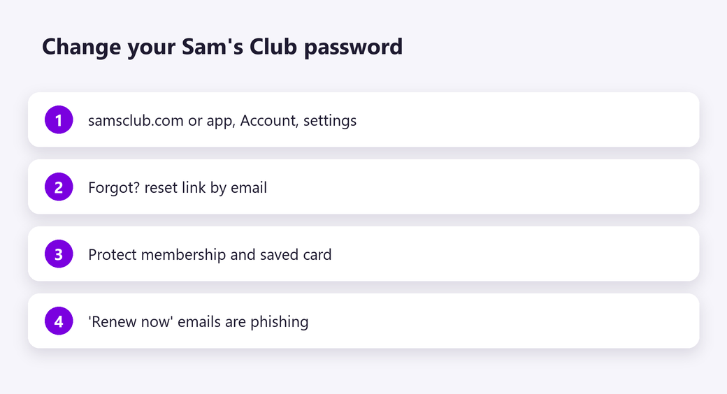 Change your Sam's Club password