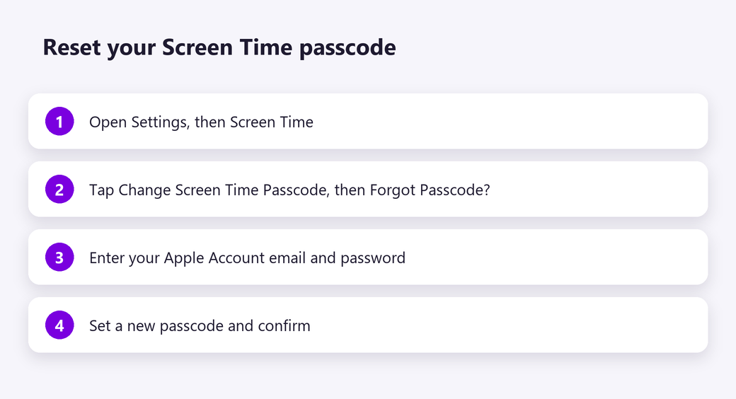 Reset your Screen Time passcode