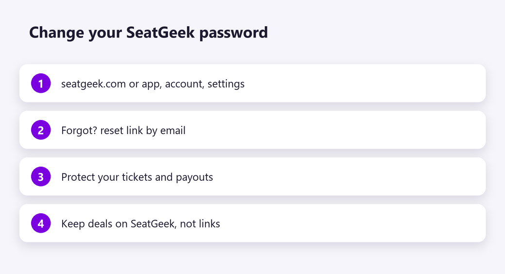 Change your SeatGeek password