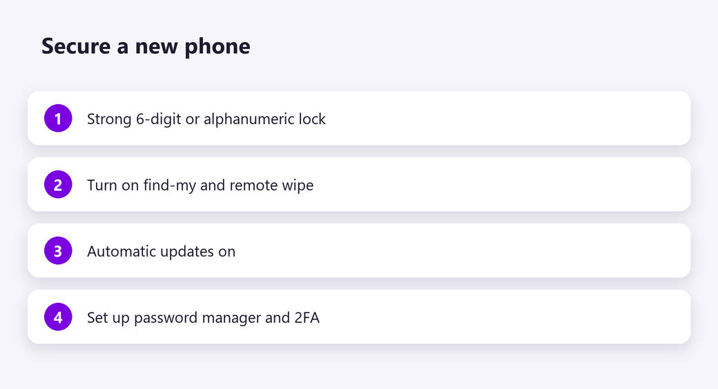 Secure a new phone