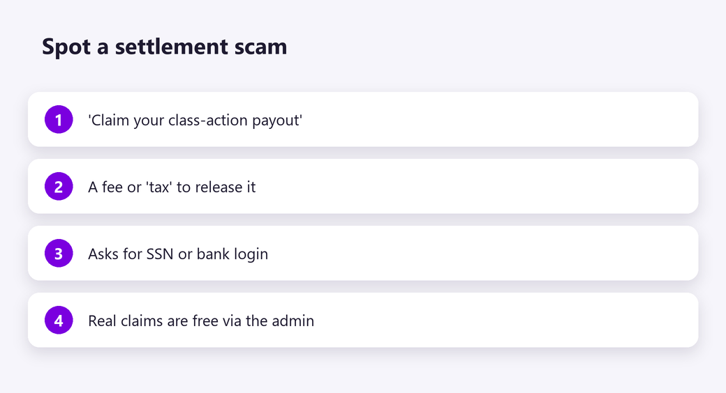 Spot a settlement scam