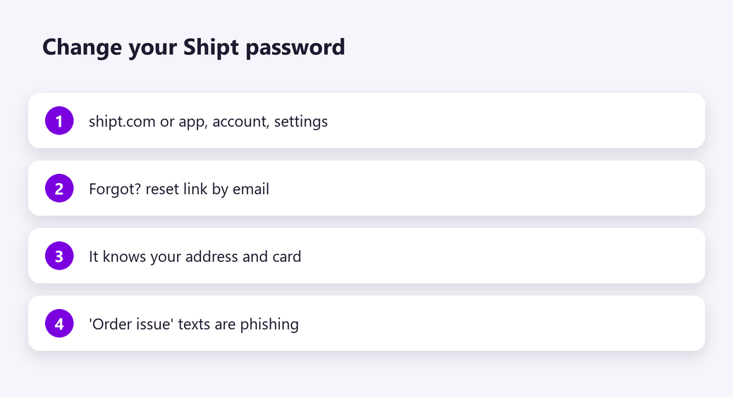 Change your Shipt password