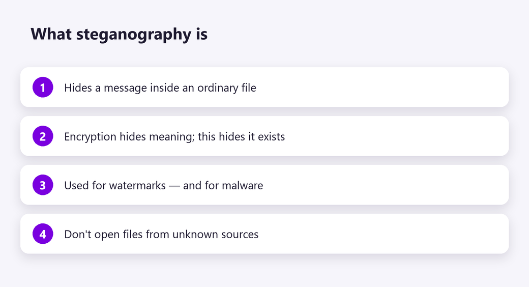 What steganography is