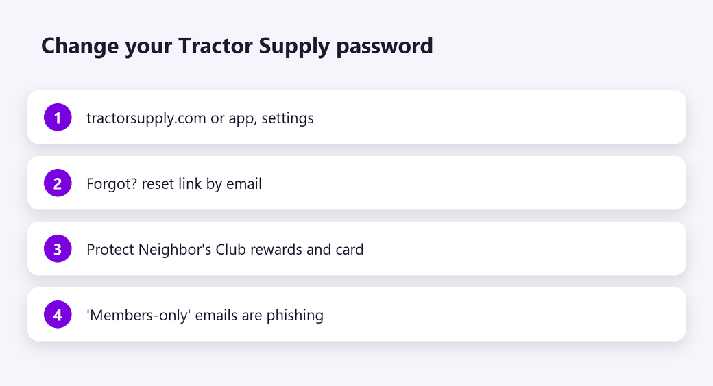 Change your Tractor Supply password