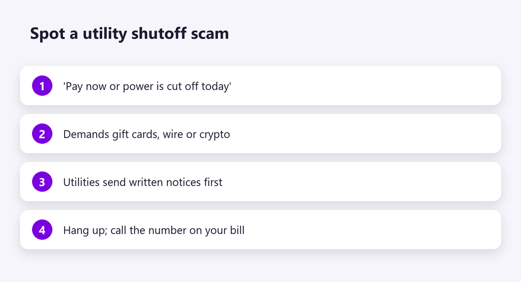 Spot a utility shutoff scam