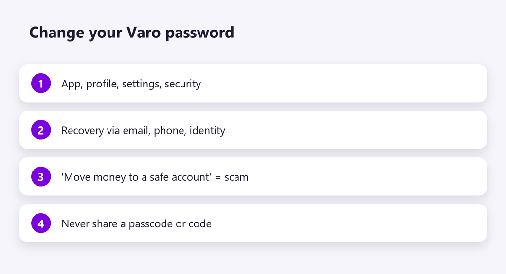 Change your Varo password