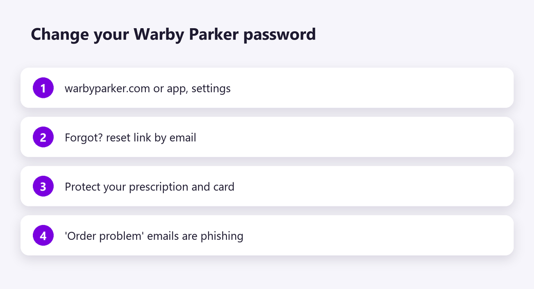 Change your Warby Parker password