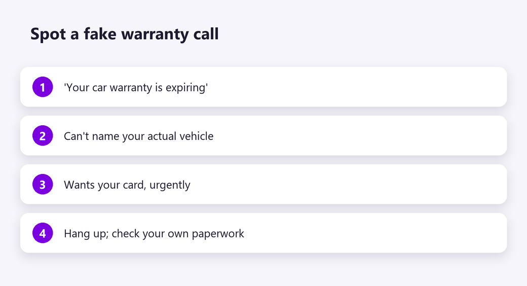 Spot a fake warranty call