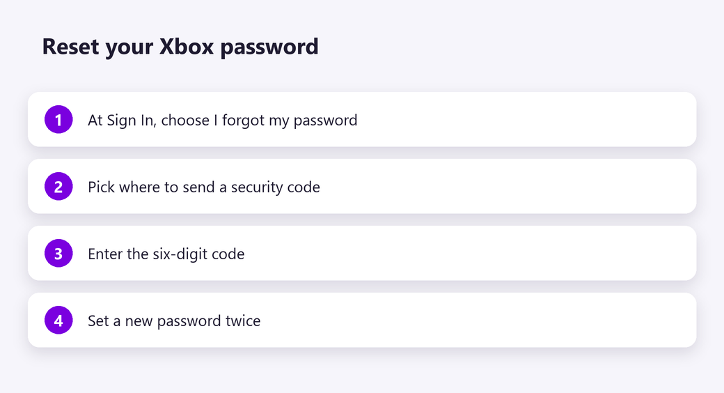 Reset your Xbox password