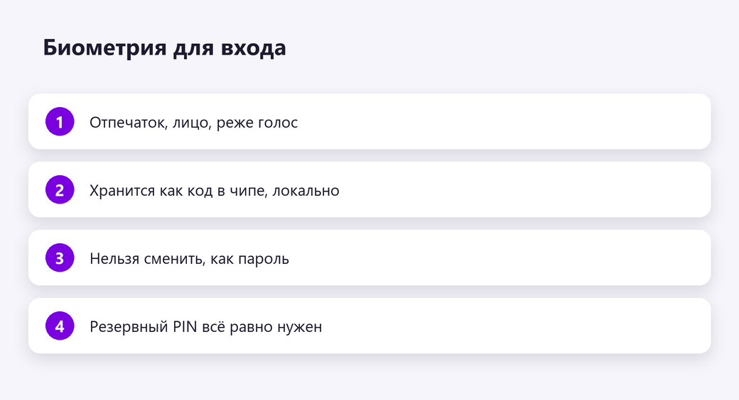 Биометрия для входа