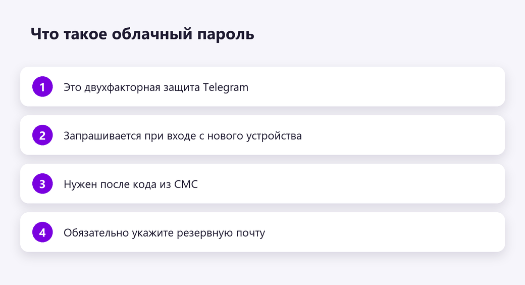 Что такое облачный пароль Telegram