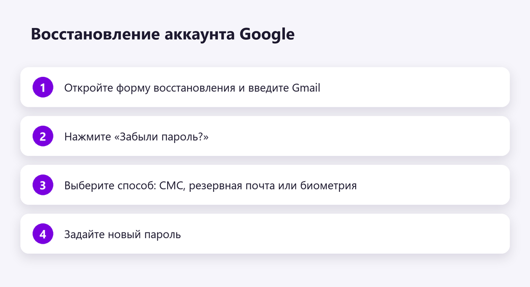 Восстановление аккаунта Google