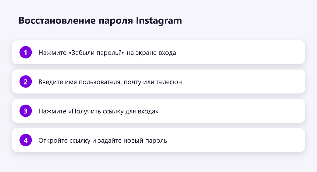 Восстановление пароля Instagram