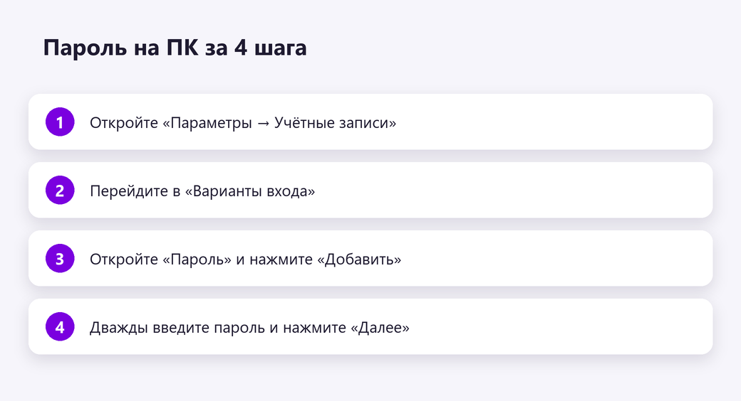 Как поставить пароль на компьютер