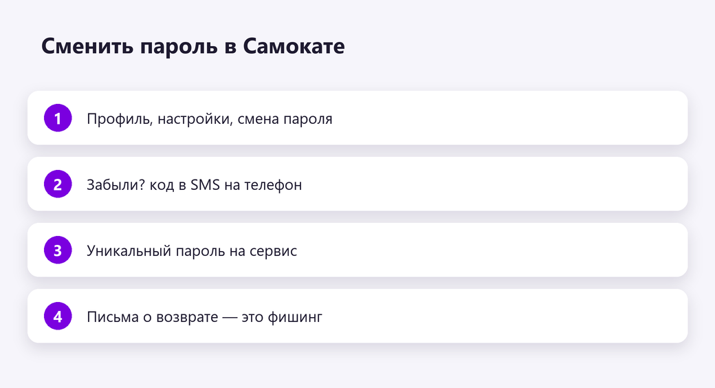 Сменить пароль в Самокате