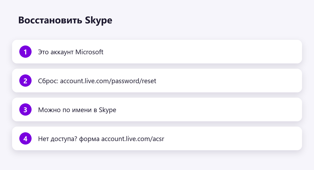 Восстановить Skype