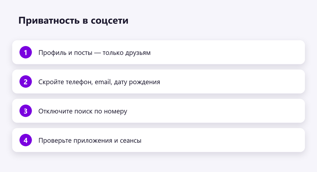 Приватность в соцсети
