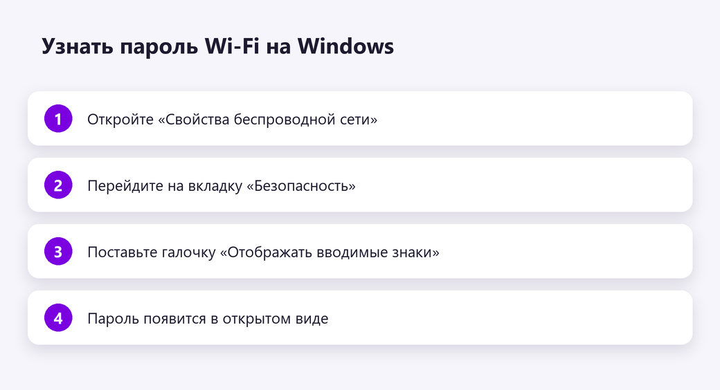 Как узнать пароль от Wi-Fi на Windows