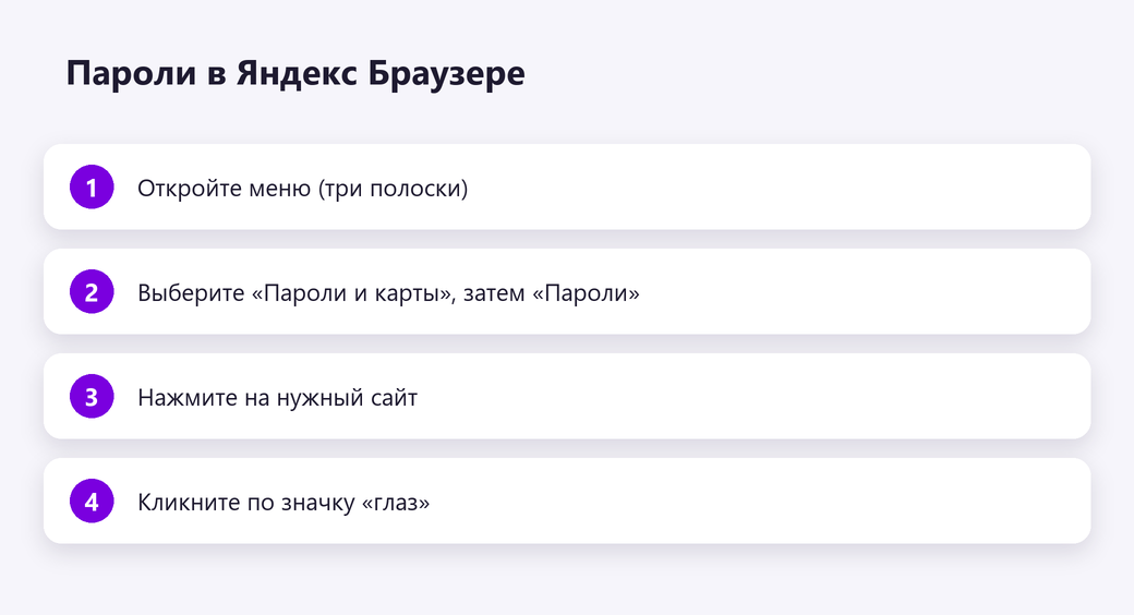 Пароли в Яндекс Браузере